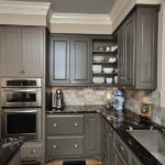 Gray kitchen palette marble countertops