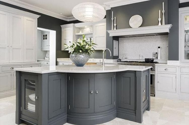 Gray kitchen palette different shades of zoning