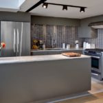 Gray kitchen palette with tiled apron