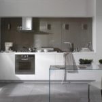 Gray kitchen palette with a light set