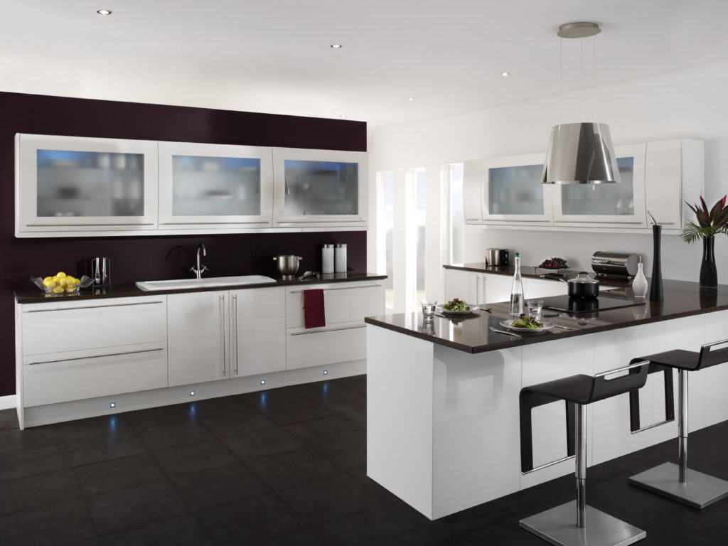 Color combination kitchen interior black and white