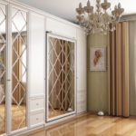 soveværelse stue design med spejl