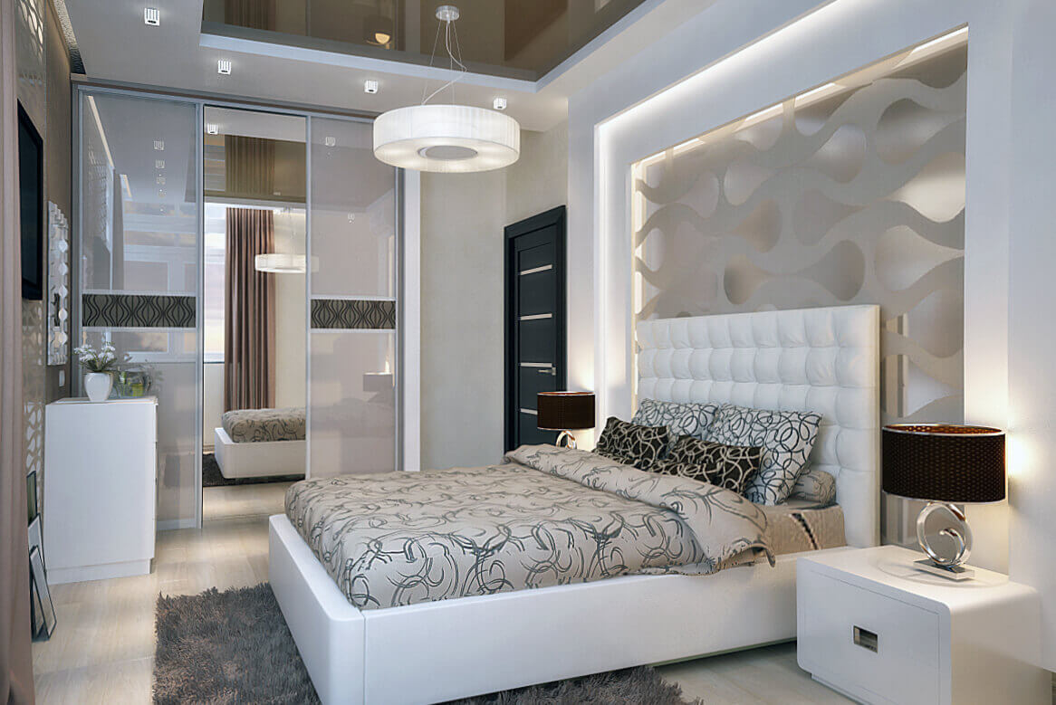 modern hálószoba kialakítású nappali