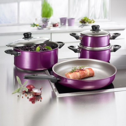 Purple kitchen utensils