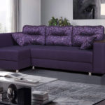 tervezés nappali hálószoba lila kanapé