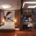 soggiorno design camera da letto in una stanza
