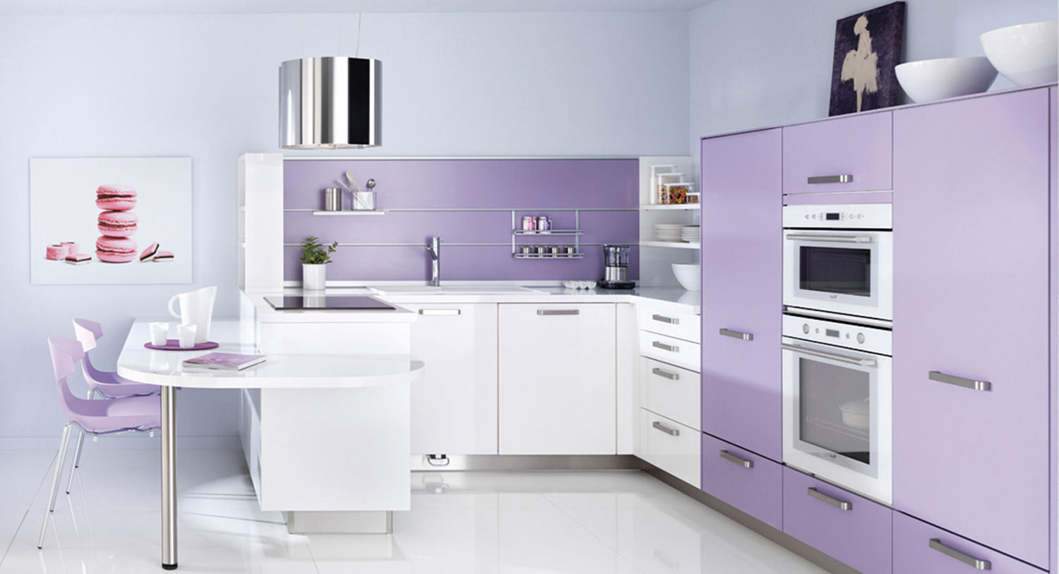 Pale purple kitchen