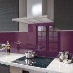 Purple kitchen with with stove