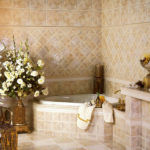 Salle de bain classique beige