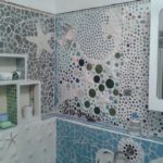 Keramikas Shard Mosaic vannas istabas dekors