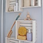 Bathroom decor hinged shelves in the form of drawers