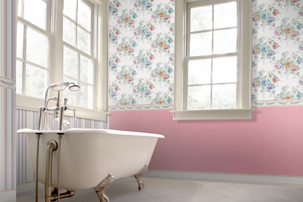 Provence bathroom decor in a spacious room