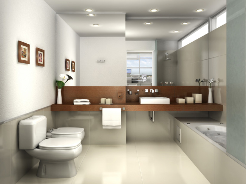 Minimālisma stila vannas istabas dekors