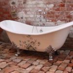 Bathroom Decor Vintage Cast Iron Bathtub Decoupage