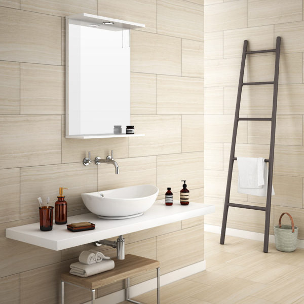 Decor options for the bathroom in beige colors