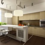 Køkken design i et privat hus højteknologisk lineært layout