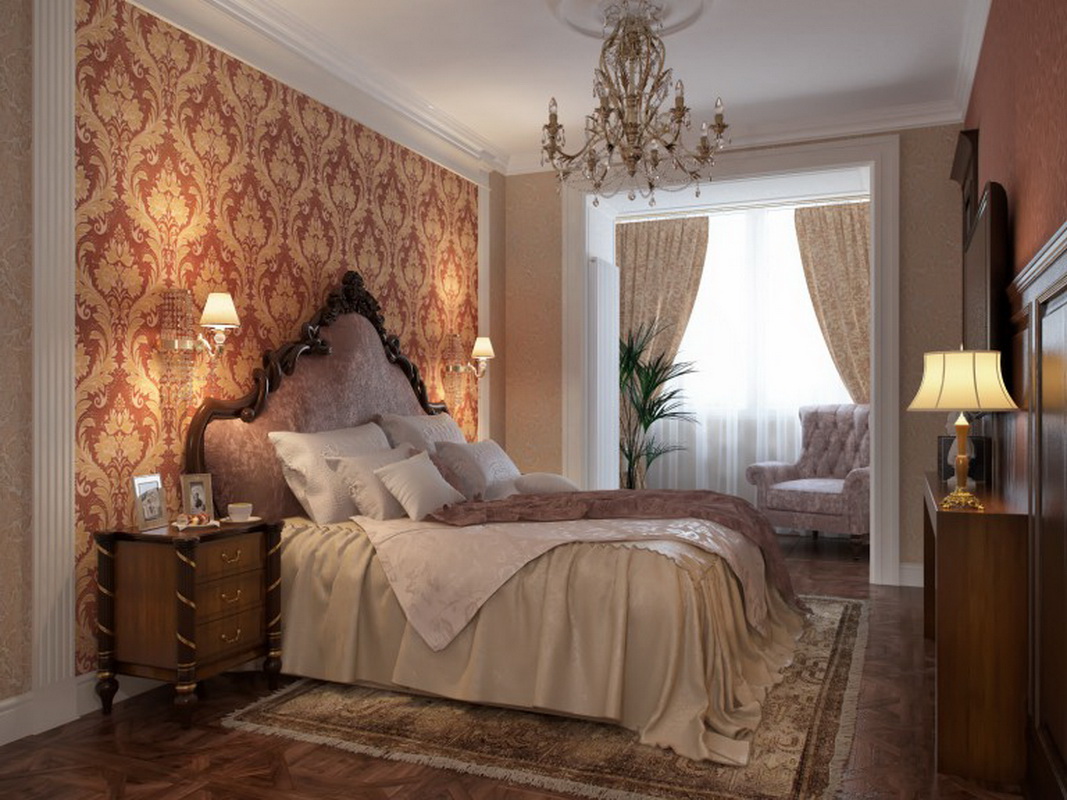 bedroom with art deco balcony