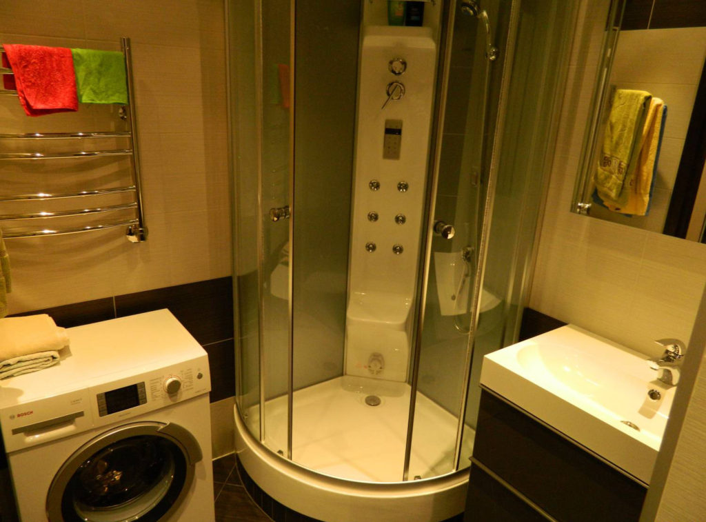 Design of a bathroom in Khrushchev washing machine