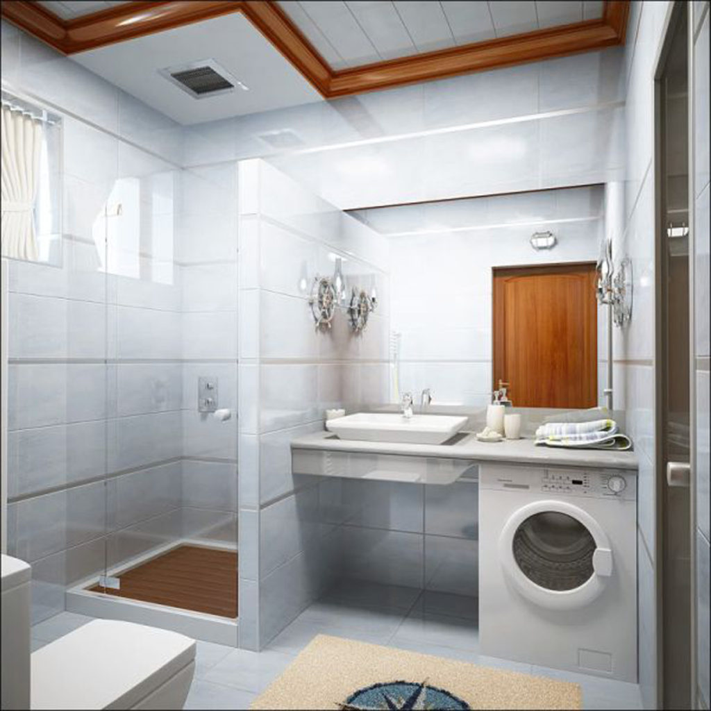 Hruščova vannas istabas dizains ir trešais papildinājums