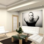Minimalist paintings in the interior of the living room