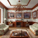 Imagini în interiorul livingului în stil victorian