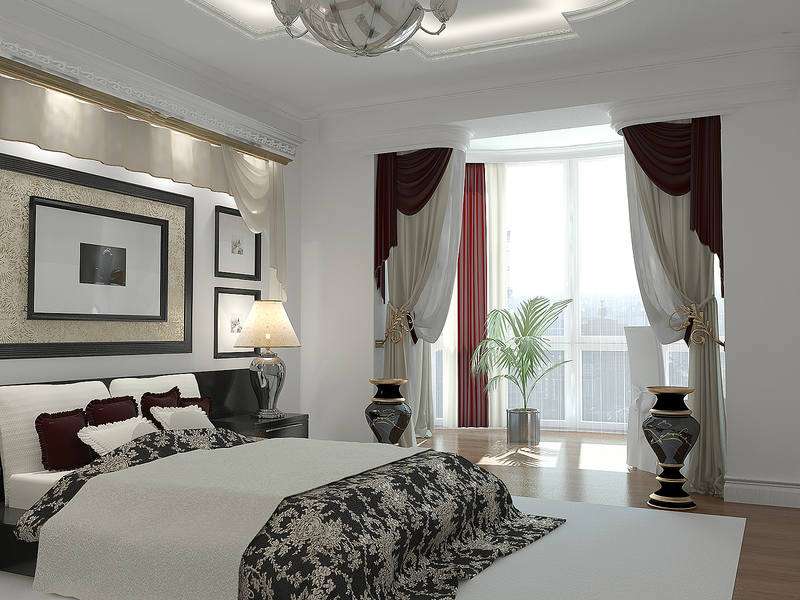 classic bedroom design with balcony