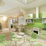 reka bentuk dapur elit dalam warna hijau