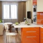keuken woonkamer 18 m2 oranje gevels