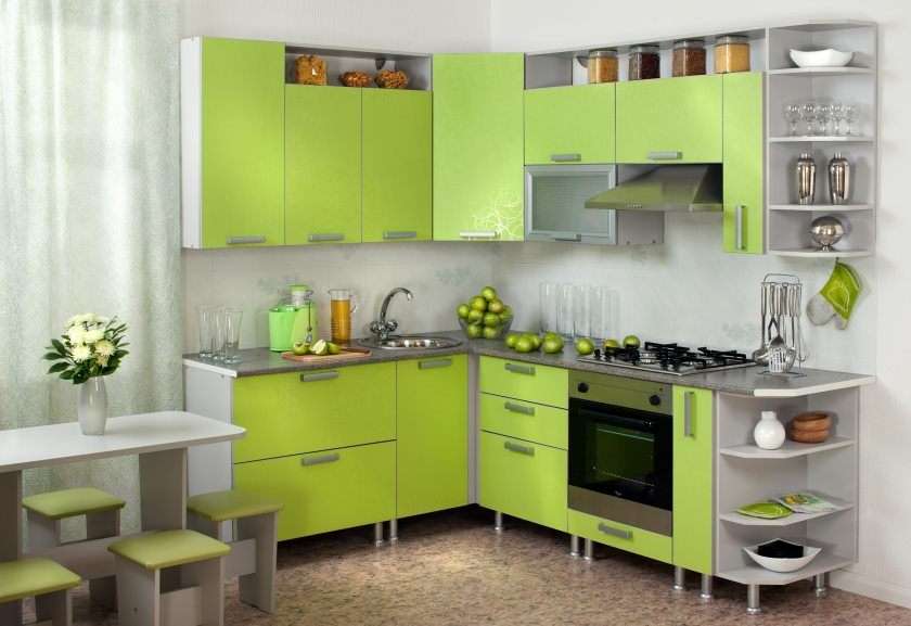 lime színű konyha