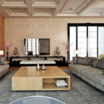 Výzdoba obývacej izby šedo-béžovej farby