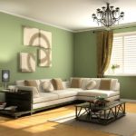 Decoração de parede de pistache para sala de estar