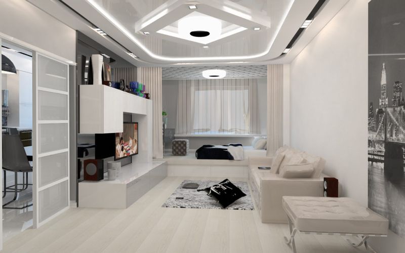 Palamuti ng modernong istilo ng living room