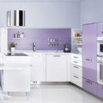 Bright pale purple kitchen