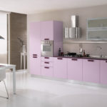 Bright pale purple kitchen