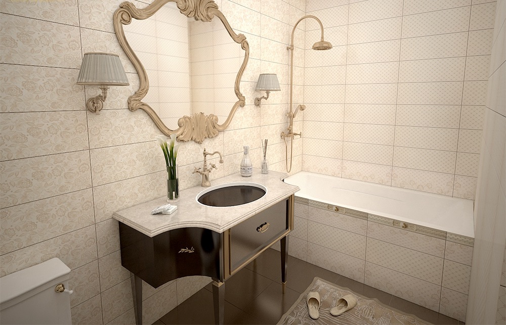 klassieke stijl badkamer tegels