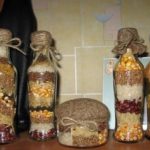 Crafts for the kitchen do-it-yourself curly bottles with cereals