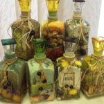 Crafts for the kitchen do-it-yourself cognac decorative bottles