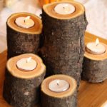 Amatniecība virtuvei no koka izgatavoti svečturi