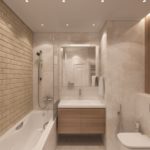 Brique beige pour la décoration de la salle de bain