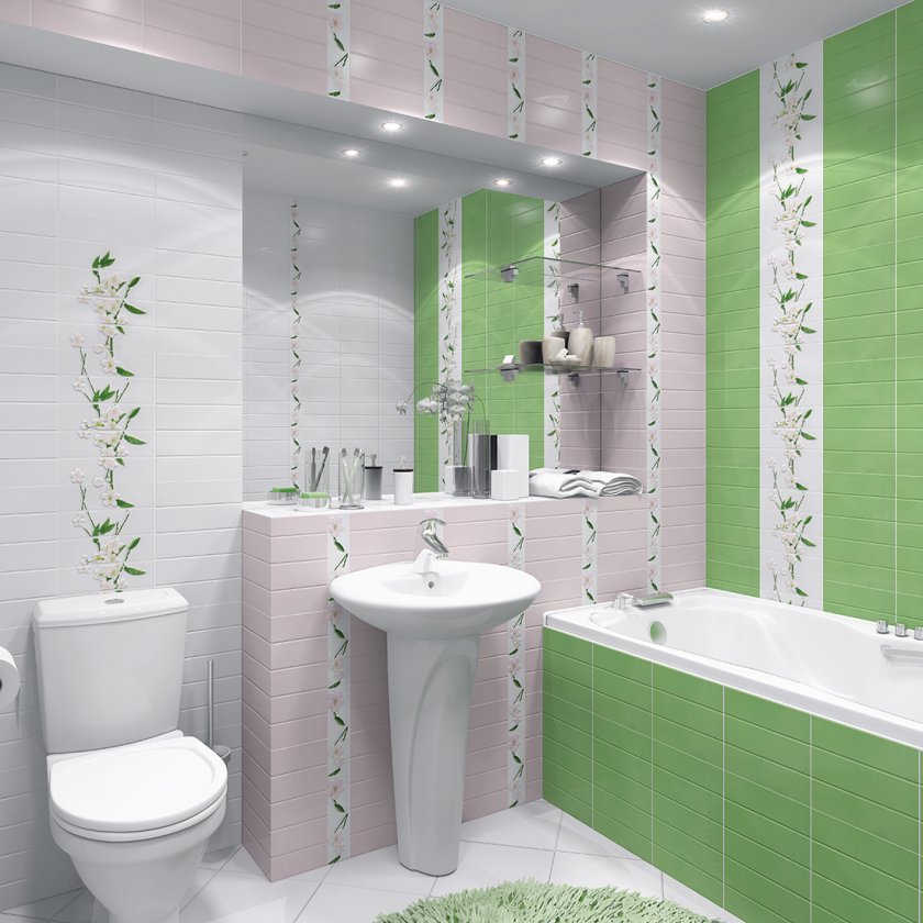 Moderní design koupelny kachlová stěna dekorace