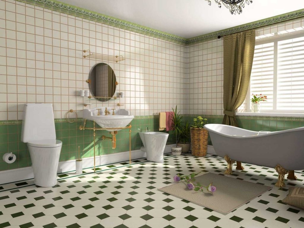 Modern design bathroom tiles in a humid environment