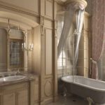 Contemporary classic four-poster bathroom design