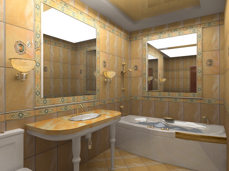Moderný dizajn kúpeľňových zrkadiel v stenách