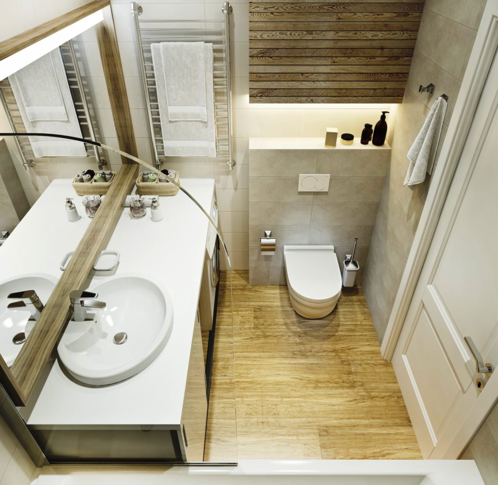 Modern design badkamer tegel hout