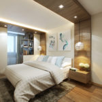 dormitor cu fotografie de design balcon