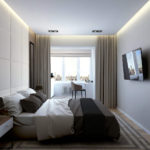 dormitor cu idei de design de balcon