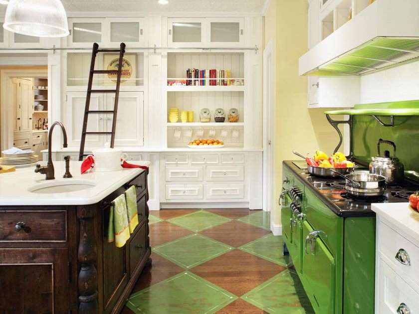stilīga zaļa virtuve