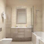 Kristāla lustra smilškrāsas vannas istabai