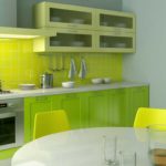 aukštos klasės virtuvės dizaino žalias rinkinys