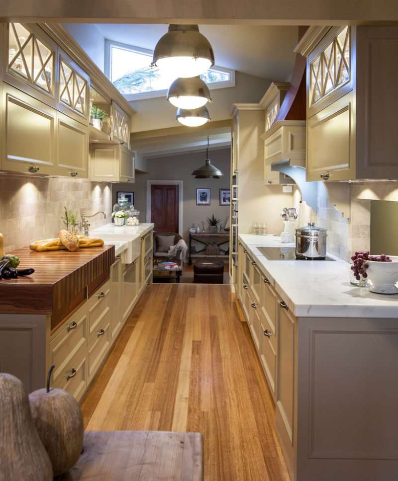 narrow kitchen decor photo